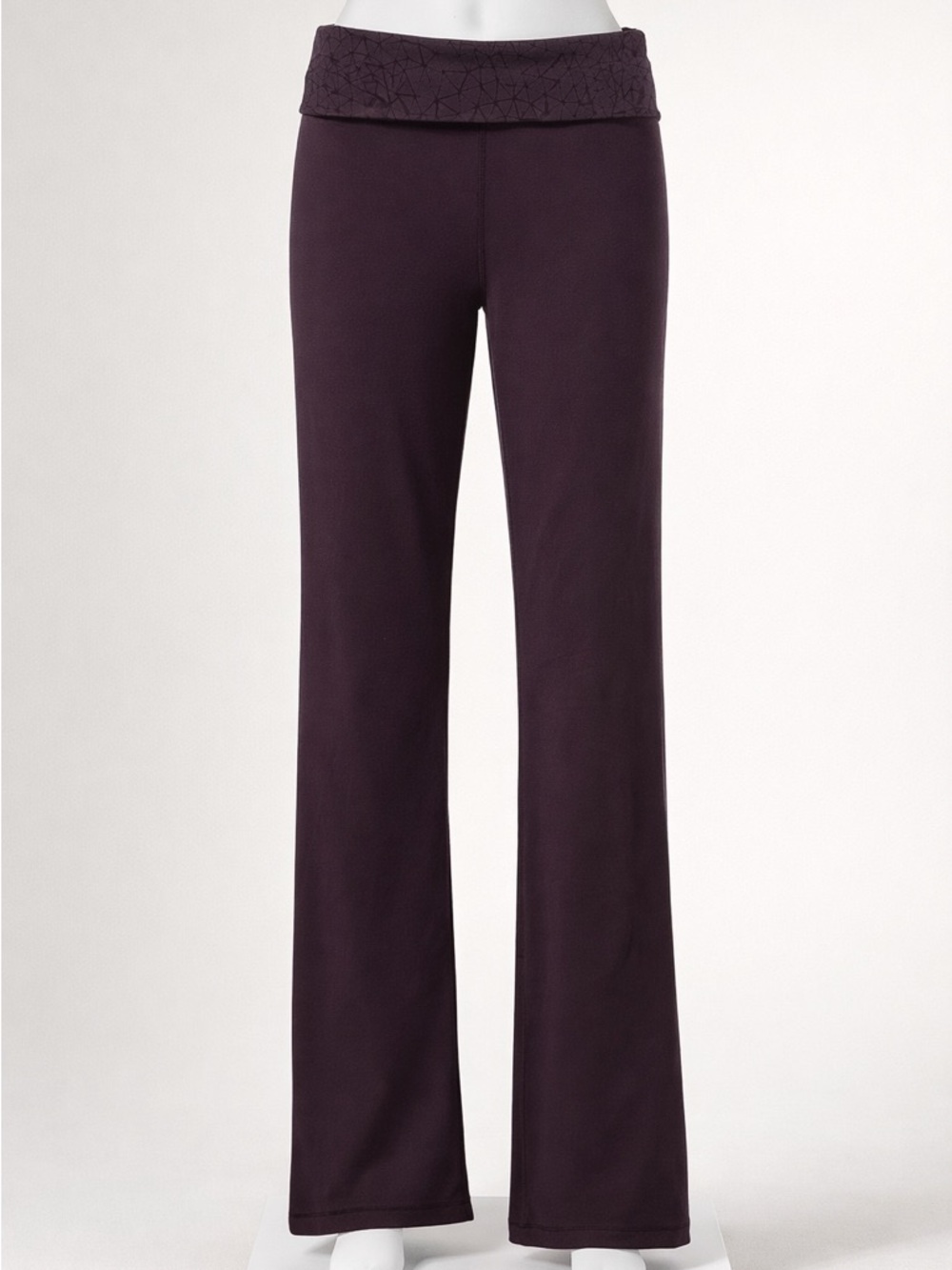 Lululemon Fold-Over Waist Flare Yoga Pants Plum 8 Tall